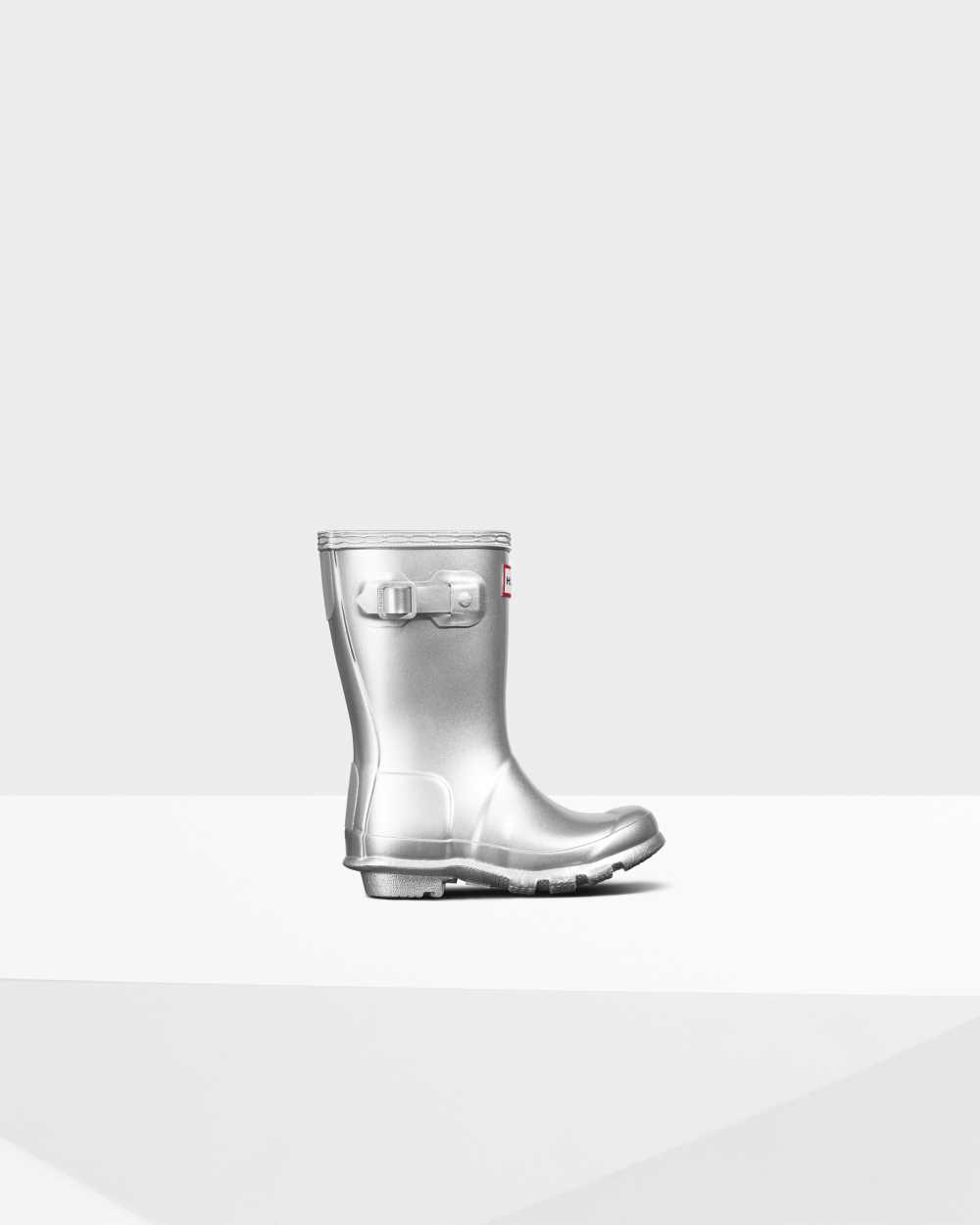 Botas De Agua Niños - Hunter Original Little Metallic Plateadas - NGWIHJ-082 - Plateadas